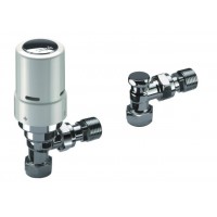 Danfoss Randall RAS-D2 White & Chrome Angled TRV  Danfoss Randall RAS-D2 White & Chrome Angled TRV