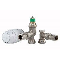 Danfoss RAS-B2 Automatic Balancing 15mm Angled TRV - With Matching Lockshield  Danfoss RAS-B2 Automatic Balancing 15mm Angled TRV - With Matching Lockshield