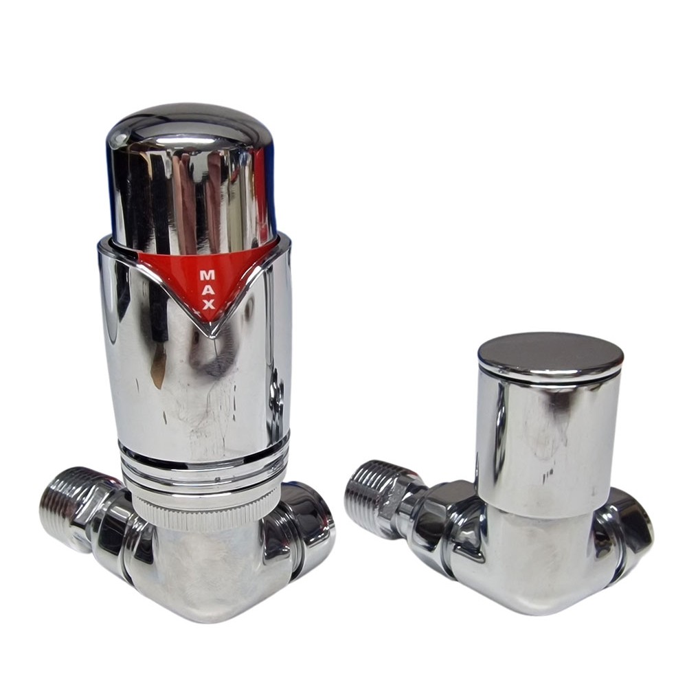 Chrome Corner Angle TRV - With Matching Lockshield