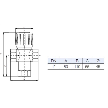 Watts Aquamix UFH Mixing Valve 1"