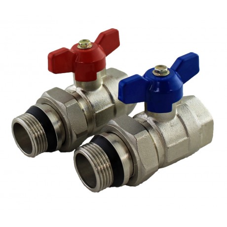 3/4" Isolating Ball Valves for Underfloor Heating (Pair)