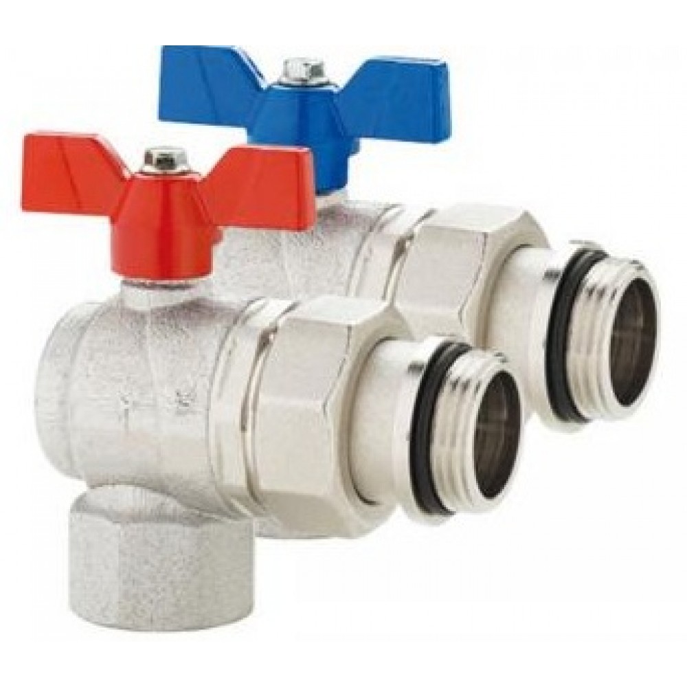 Angled Ball Valves for 1" Manifold (Pair) - Standard