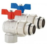 Angled Ball Valves for 1" Manifold (Pair) - Standard 